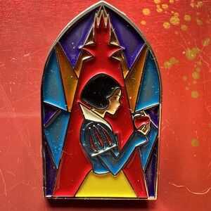 Rare Disney Pin Snow White Stained Glass Live Action Silhouette Mosaic Official